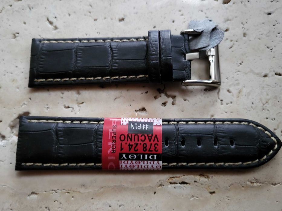Pasek do zegarka DILOY 24mm czarny