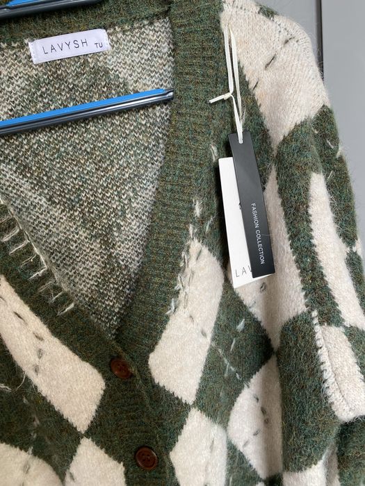 Kardigan/sweter w romby khaki / skandynawski styl Lavysh