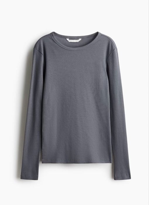 Базовий лонгслів в рубчик H&M