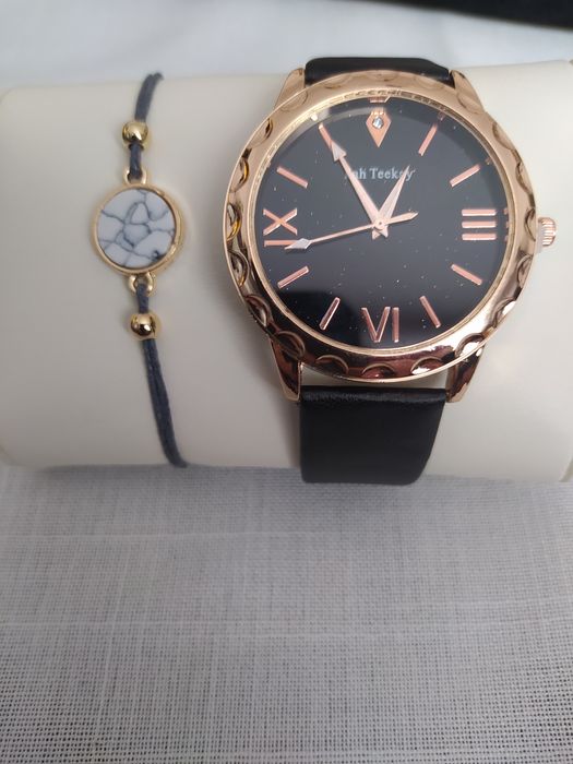 Damski zegarek i bransoletka komplet biżuterii