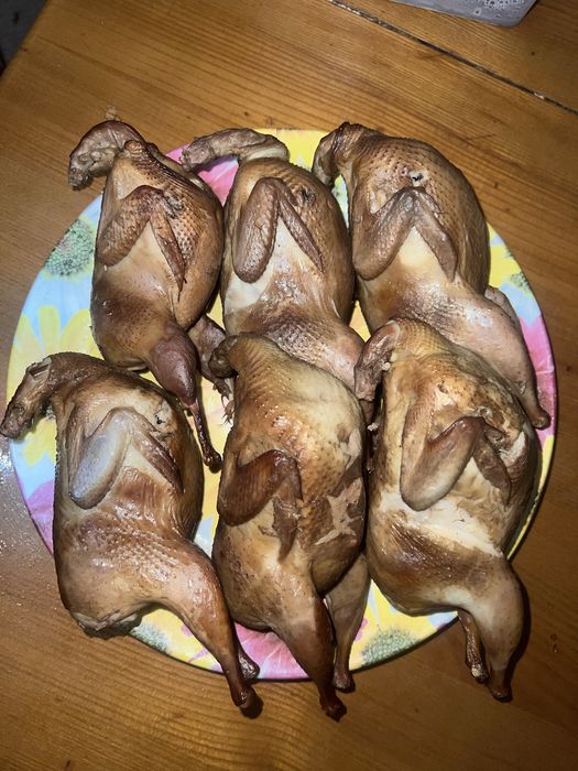 Копчена курка ,перепілка