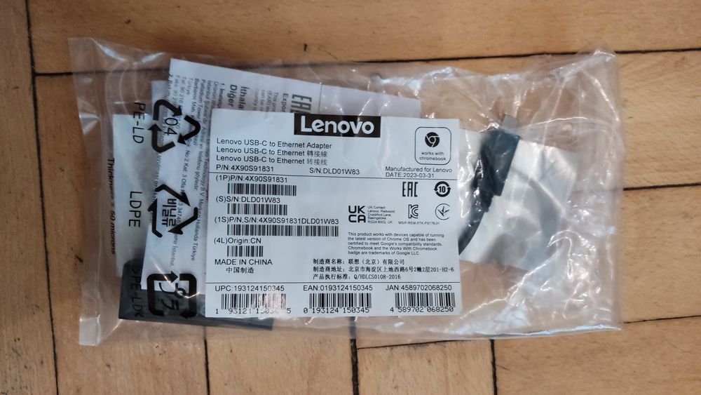 Lenovo adapter USB - C to Ethernet