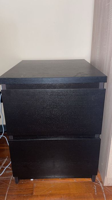 Cama IKEA MALM + Mesa de Cabeceira + Estrado