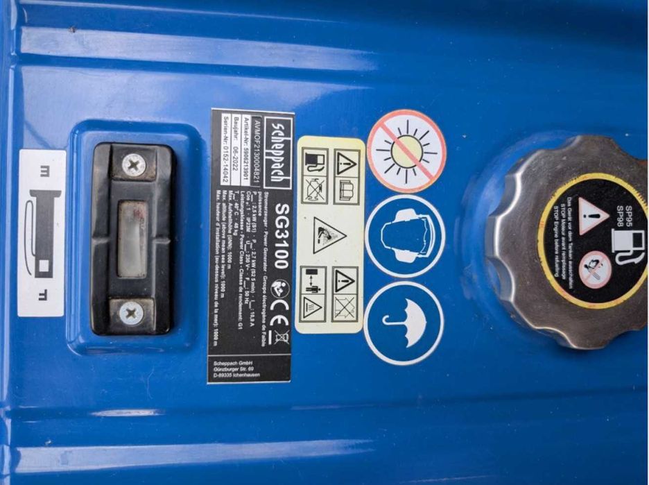 Бензиновий генератор Scheppach SG3100 2,7 кВт, Німеччина