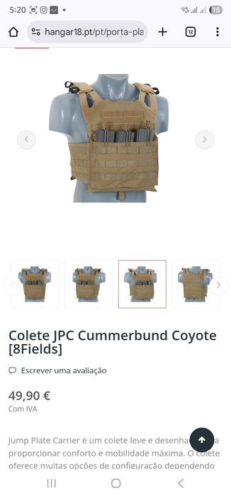 Colete airsoft usado poucas vezes