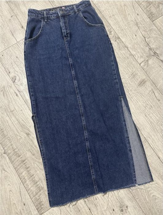 Джинсова юбка максі