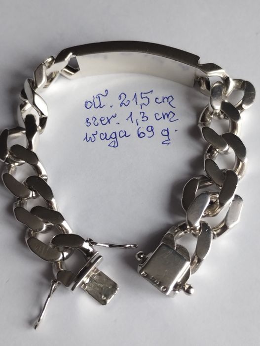 Bransoletka srebrna w próbie 925, długości 21,5 cm