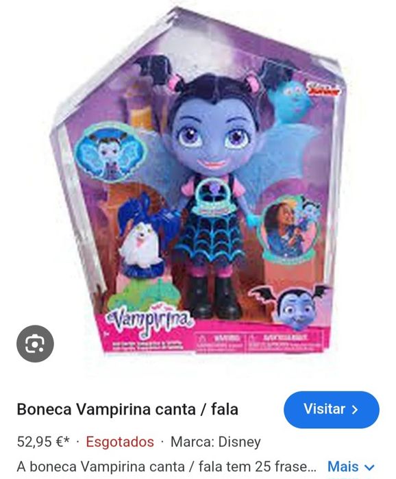 Boneca vampirinha grande com cao  e pequenina