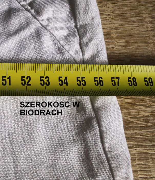 KappAhl białe spodnie lniane lekkie proste 40/42
