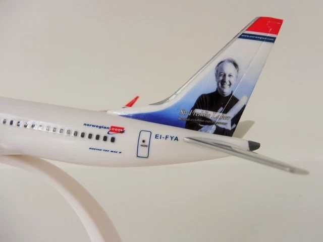 Avião de coleção HERPA -  NORWEGIAN Boeing 737 Max8  " Freddie Laker "