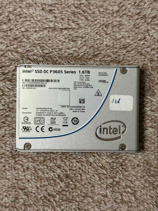 Intel SSD DC P3605 1.6TB 2.5'' NVME PCIe U.2 SSDPEDME016T4S