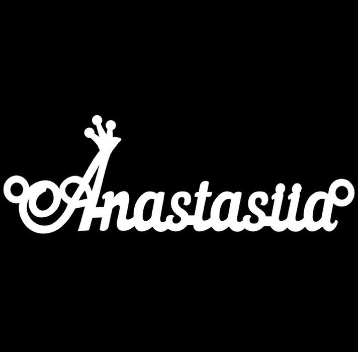 Серебрянная подвеска с именем Anastasia,  цепочка с именем Anastasia
