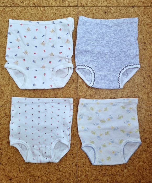 Conjunto de 4 tapa fraldas 100% algodão, tamanho 12 meses