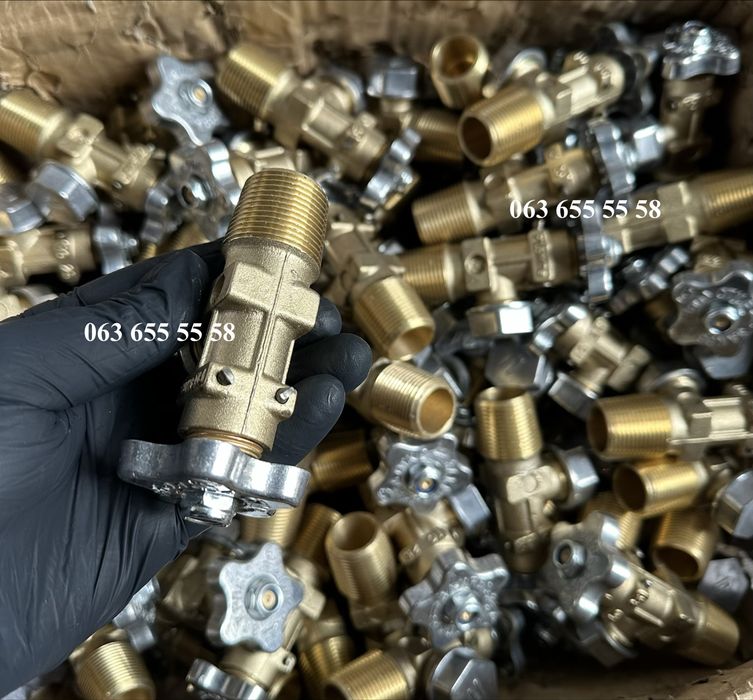 Кран газовый ВБ2, вентиль баллонный пропановый ВБ2 с конусной резьбой