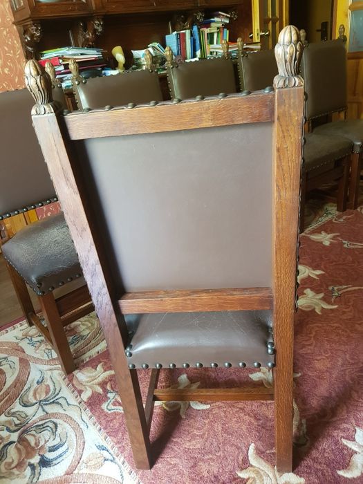 Komplet krzesel palacowych skorzanych
