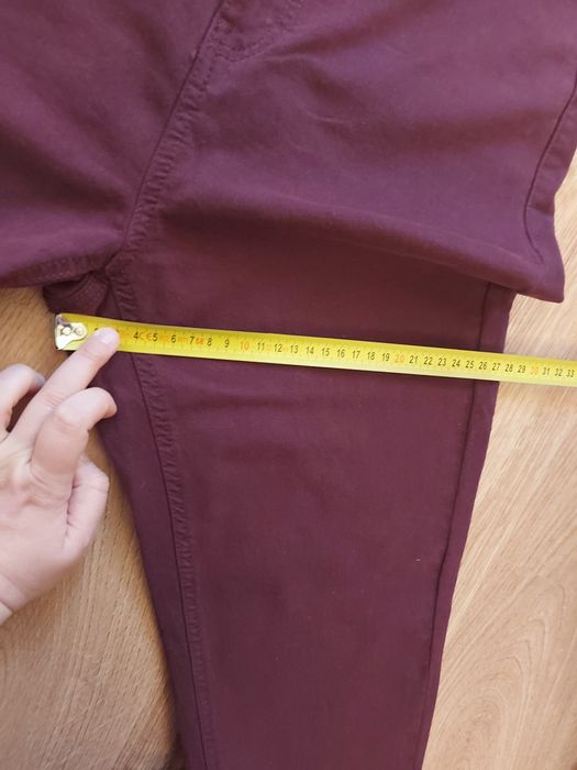 bordowe jeansy xl 42 sinsay bordo jeans rurki