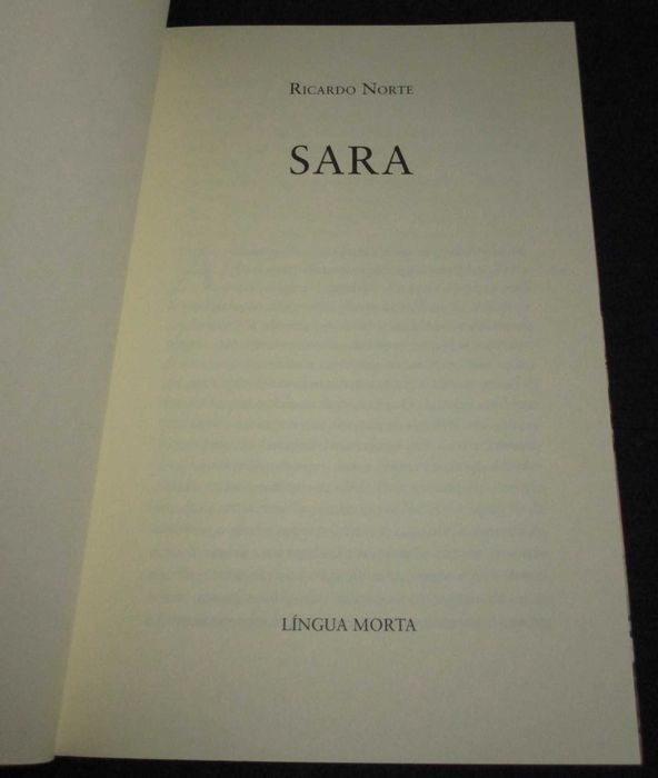 Livro Sara Ricardo Norte
