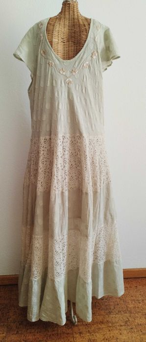 Vestido Natura Bordado