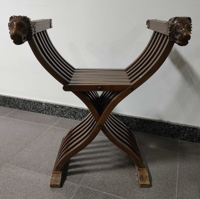 Par de cadeirões articulados Savonarola - em madeira