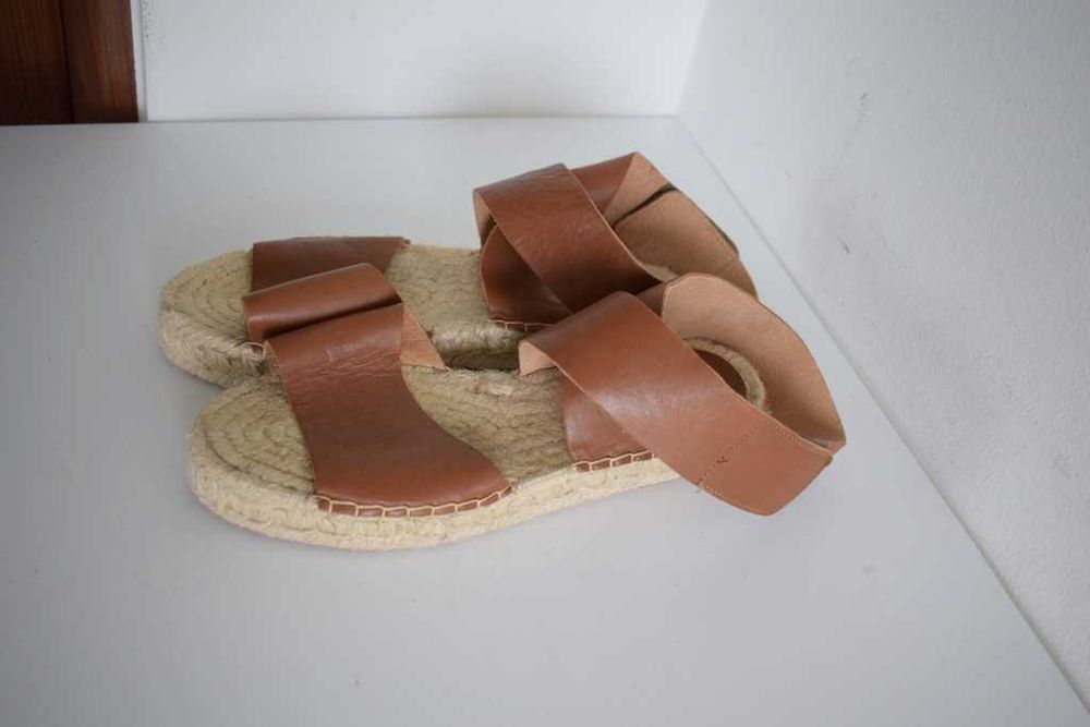 Zign sandały buty espadryle brązowe skórzane 38