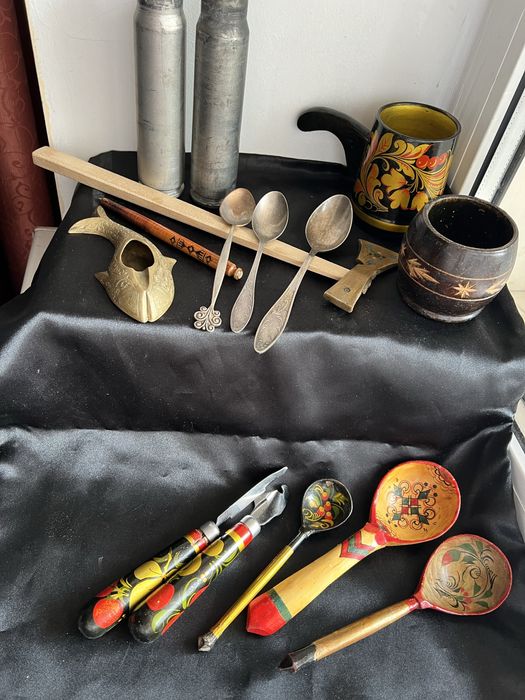 Ложки мельхіор, розпис, вінтажні