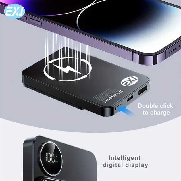 Повербанк / Павербанк з MagSafe EXJ (Магнітна бездротова зарядка)
