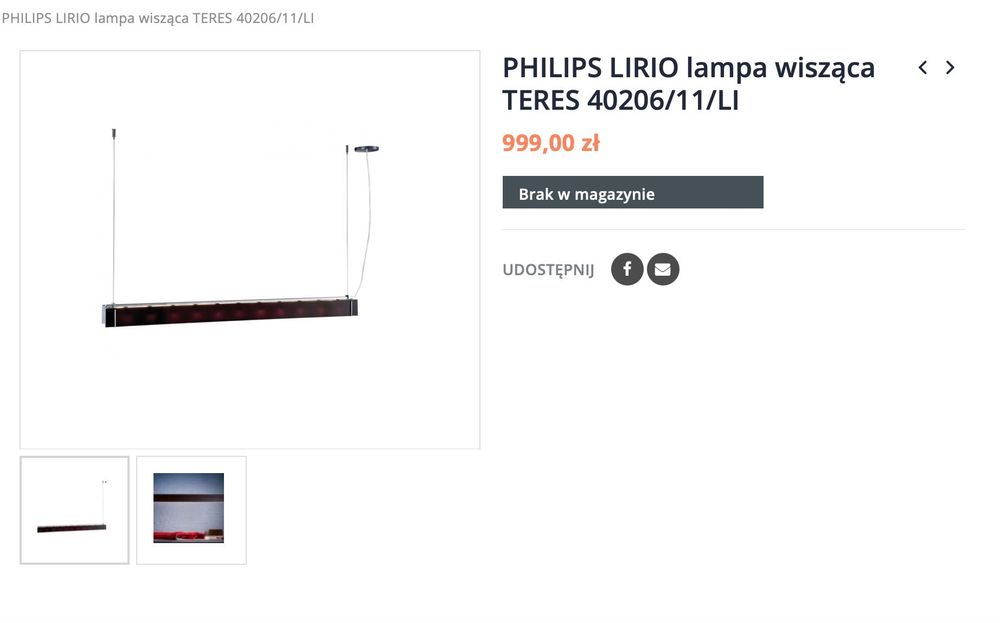 Lampa Lirio Teres 40206/XX/LI by philips