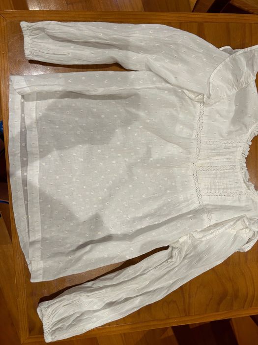 Camisa branca Sfera, menina 6 anos, NOVA