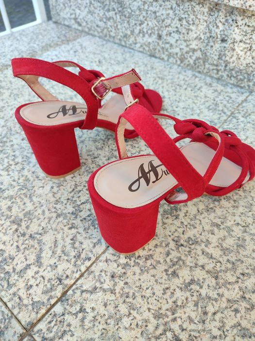Sandálias Salto Alto Vermelhas