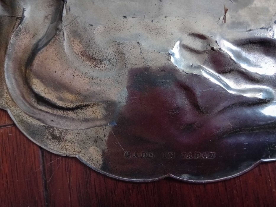 Talerz japoński ozdobny metalowy
