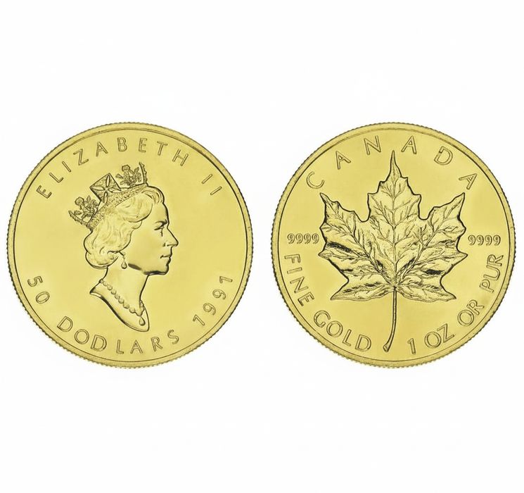 Канада 50 доларів 1991 Золото  Кленовий лист