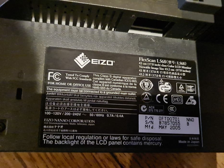 Monitor Eizo FlexScan L568 17 cali
