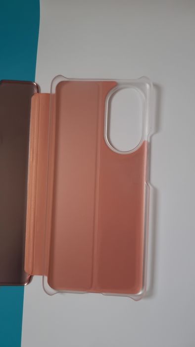 Etui z klapką do Huawei Nova 9,Honor50 Clear View Case Różowe złoto