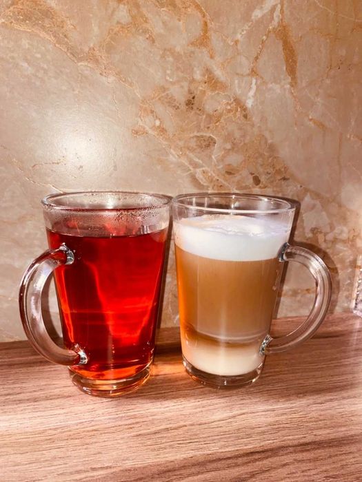 Nowe Szklanki Do Kawy Latte + łyżeczki Zestaw Szklanek Na Kawę X6