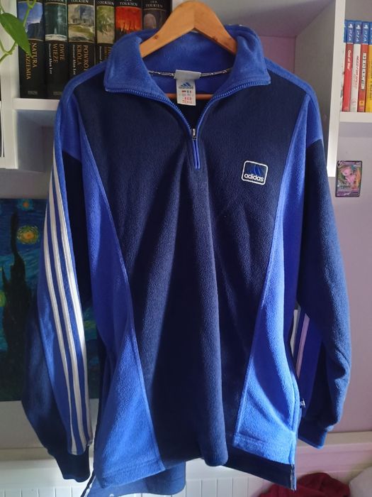 Blue vintage oryginal adidas fleece (niebieski polar adidas)