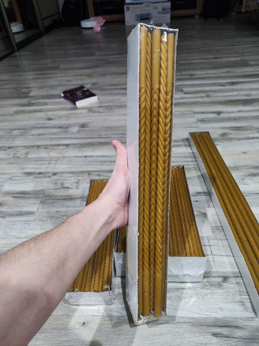 Церковні свічки з натурального воску | кручені, архієрейські | Опт