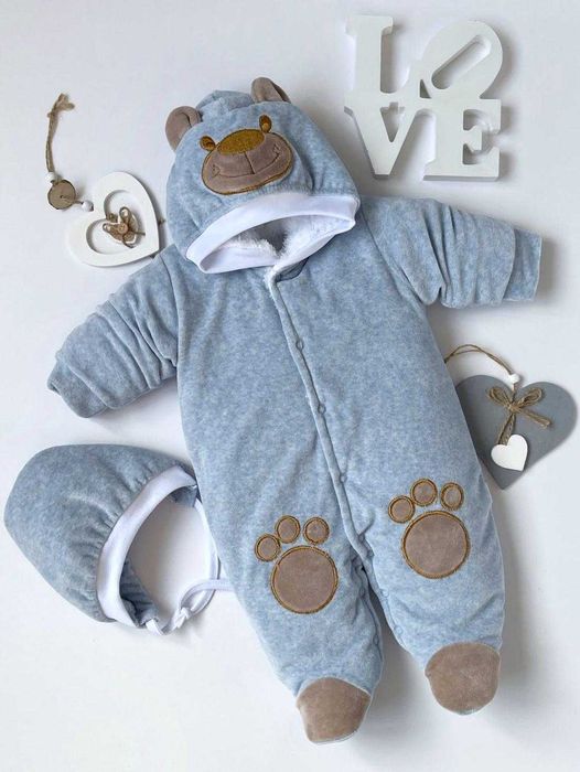 Комбінезон дитячий утепленний з шапочкою