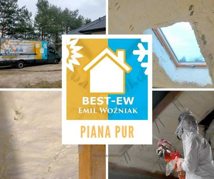 Ocieplenie pianą PUR,WEŁNĄ,CELULOZĄ,naprawa izolacji, wieszaki GRATIS