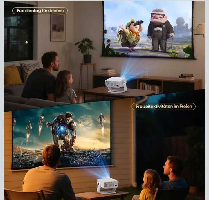 WIELIO, Projektor smart Android 11 obsługa 4K 1080P 28 000 lm WiFi 6 BT 5.2