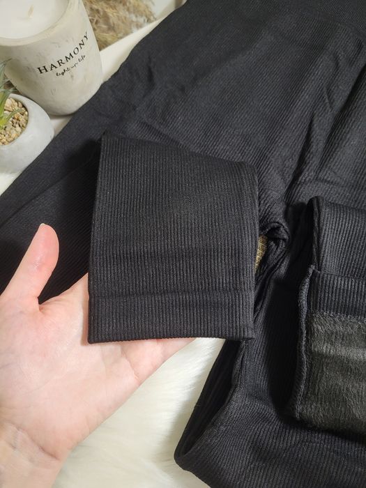 Якісні котонові лосини в рубчик на хутрі, легінси утеплені, леггинсы