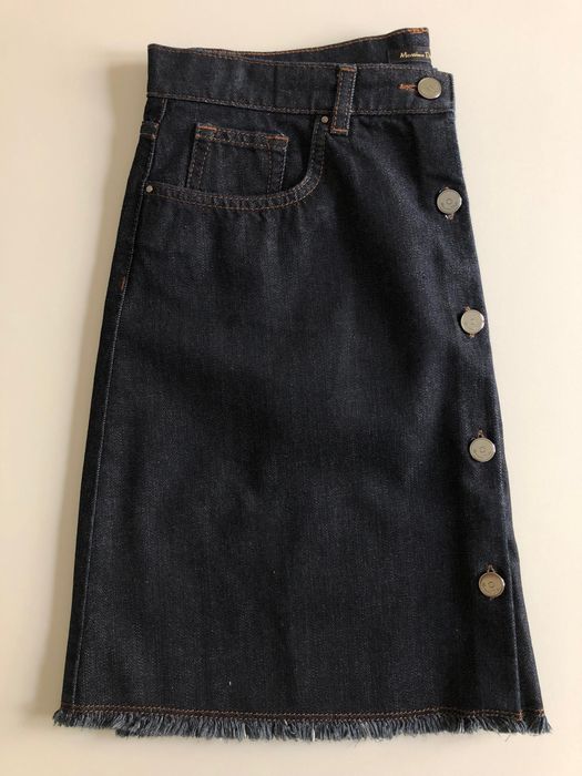 Saia de ganga azul escuro | 42 | Massimo Dutti