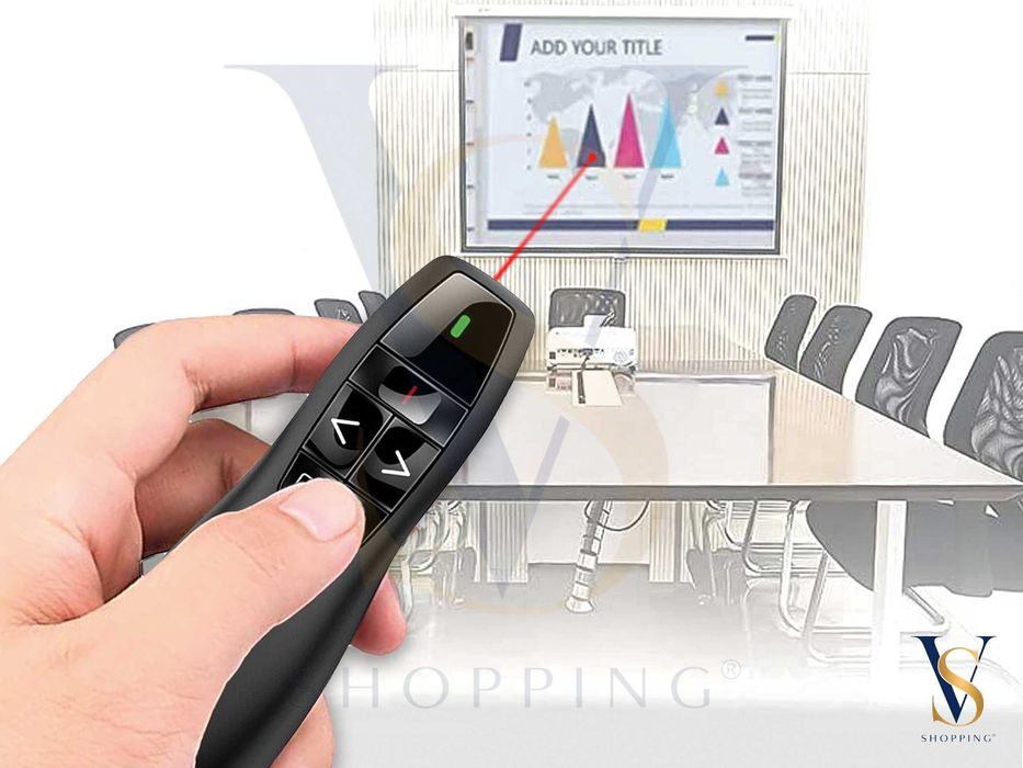 Apresentador PowerPoint sem fio Ponteiro Laser R400 2.4Ghz USB