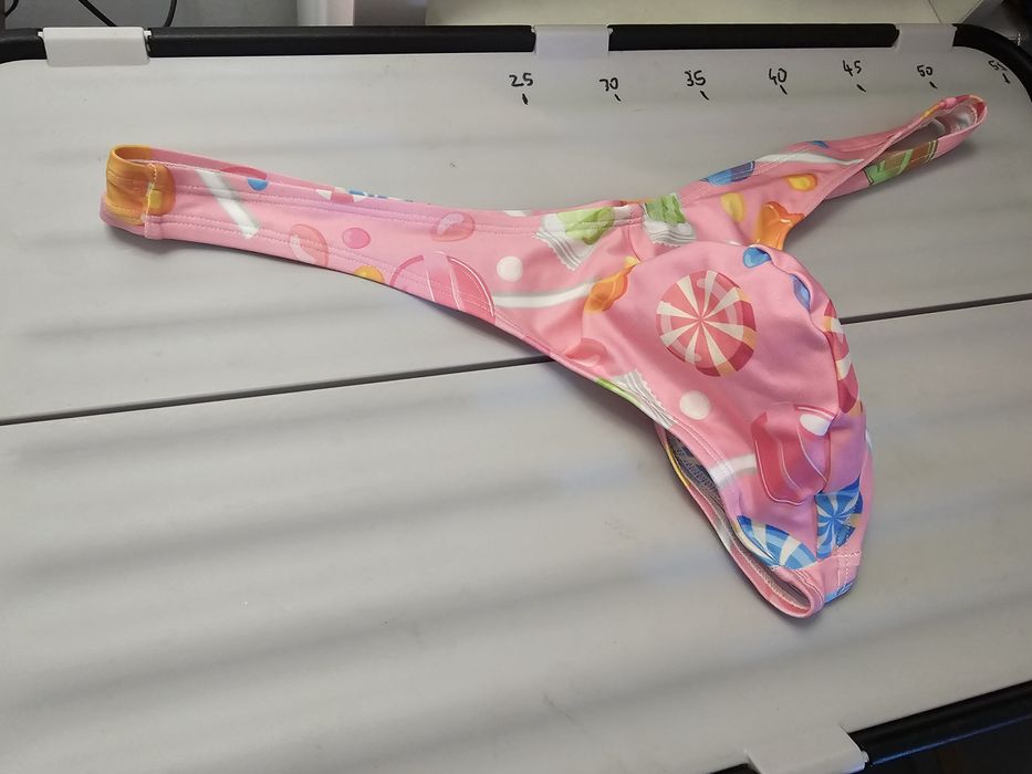 Męskie stringi kąpielówki XXL różowe baby pink candy