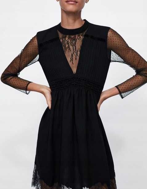 LUX, ZARA, Sukienka plumeti, L jak M