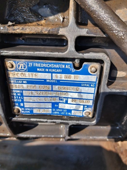 Коробка передач КПП ZF ECOLITE 6S850,  ZF S6-36 MAN  LЕ2000  6S 800 TO