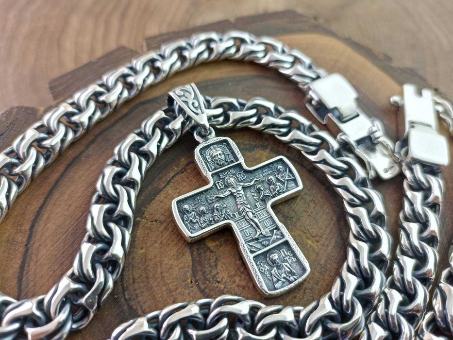 Серебряный  крестик на шею.  Срібний чоловічий хрестик