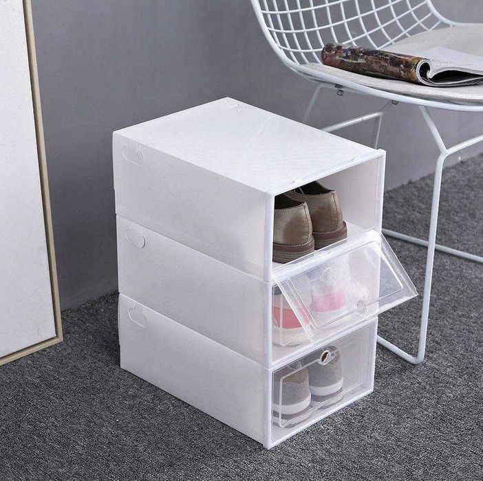 Organizer na buty pudełka modułowe zestaw 10 sztuk białe mocne szafka