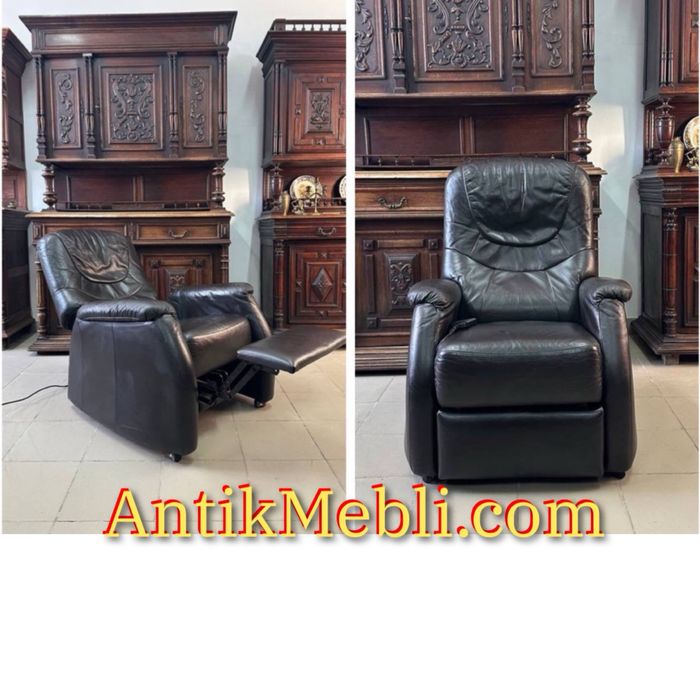 Шкіряне крісло реклайнер кресло кожа 4180