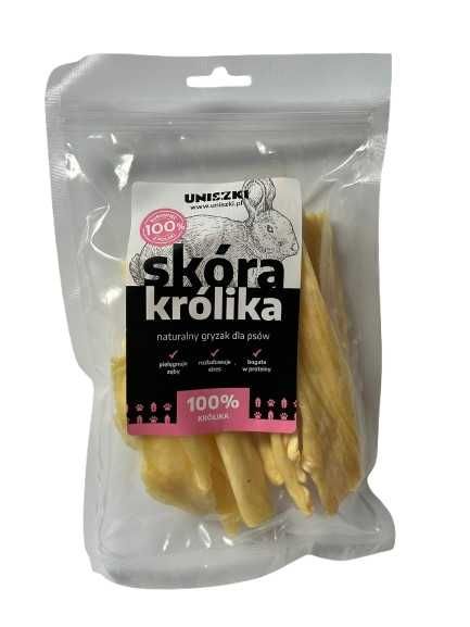 Skóra królika 100g Uniszki naturalny gryzak przysmak dla psa