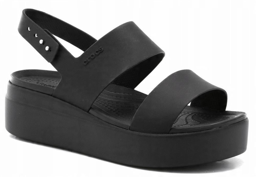 Sandały Crocs Brooklyn Low Wedge – Czarne – Rozmiar 39-40 (W9)